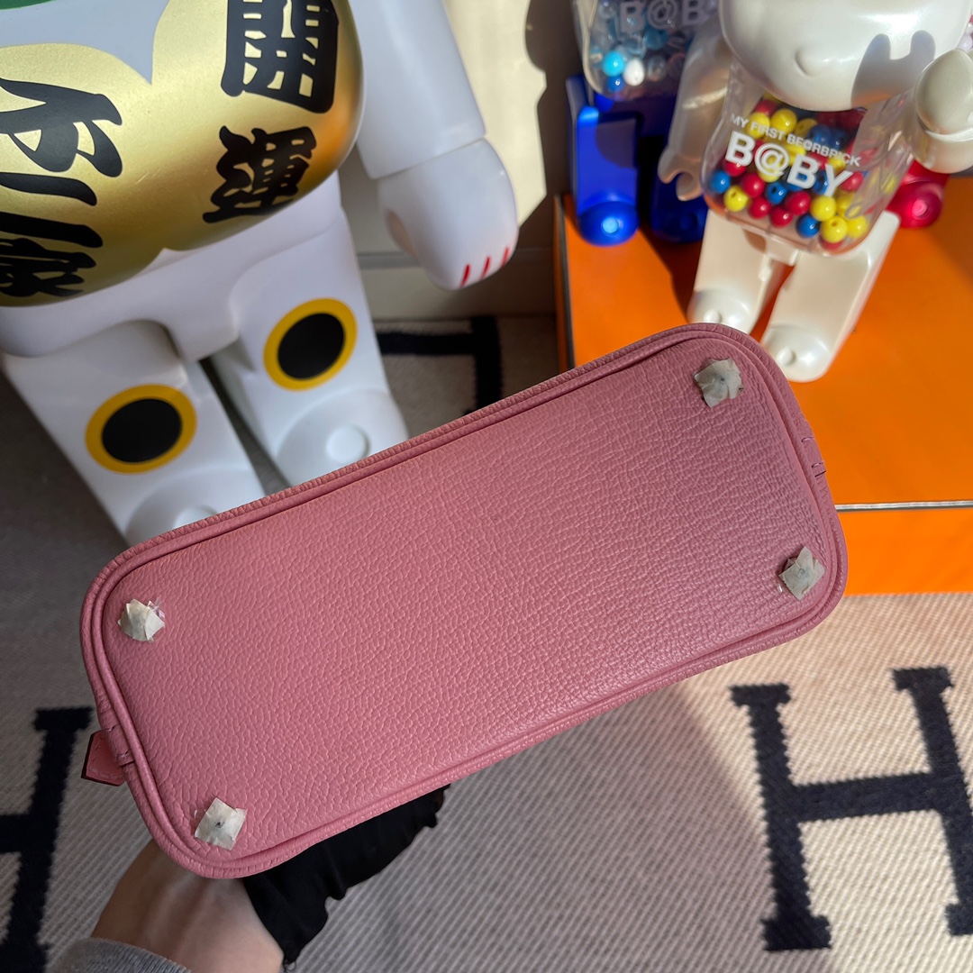 에르메스 미니 볼리드백 핑크 은장 염소가죽